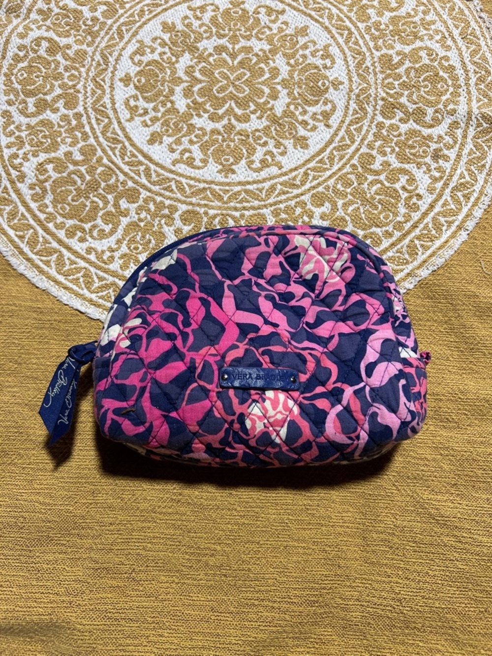 Vera Bradley Katalina Pink Quilted Floral Cosmetic Case